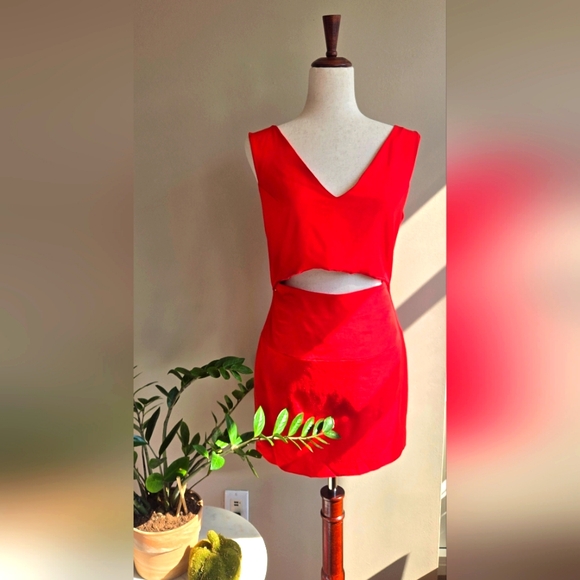French Connection Dresses & Skirts - French Connection Red Cut-Out Dress - Bold & Chic